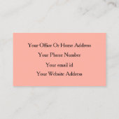 Carte De Visite Coiffeur Coiffeur Peach Corail Rose Noir (Dos)