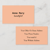 Carte De Visite Coiffeur Coiffeur Peach Fuzz Apricot Moderne (Devant / Derrière)