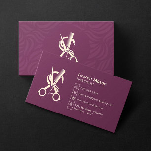 Carte De Visite Coiffeur Coiffeuse Élégant Simple Cheveux Marron F