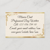 Carte De Visite Coiffeur Coiffeuse Lettre Dorée Coiffeur  (Dos)