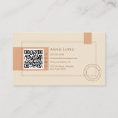 Carte De Visite Coiffeur Coiffeuse Moderne Élégant Code QR (Dos)