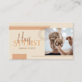 Carte De Visite Coiffeur Coiffeuse Moderne Élégant Code QR (Devant)
