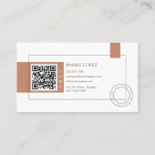 Carte De Visite Coiffeur Coiffeuse Moderne Élégant Code QR (Dos)
