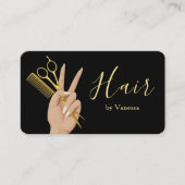 Carte De Visite Coiffeur Coiffeuse Salon de Coiffure Luxe (Devant)
