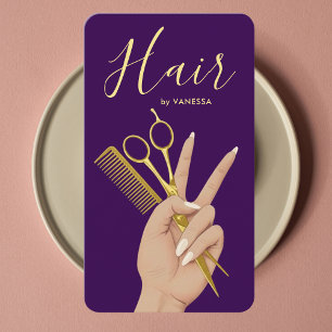 Carte De Visite Coiffeur Coiffeuse Salon de Coiffure Luxe Élégant
