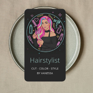Carte De Visite Coiffeur Coloriste Élégant Styliste Capillaire Sty