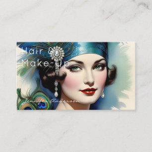 Carte De Visite Coiffeur Cosmétologue Maquillage Femme Vintage