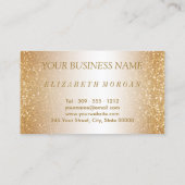 Carte De Visite Coiffeur dans des parties scintillantes d'or et (Dos)