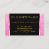 Carte De Visite Coiffeur dans des parties scintillantes roses (Dos)
