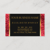 Carte De Visite Coiffeur dans des parties scintillantes rouges (Dos)