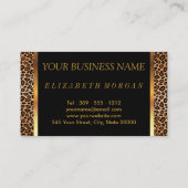 Carte De Visite Coiffeur dans un empreinte de léopard Brown d'or (Dos)