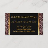 Carte De Visite Coiffeur dans un empreinte de léopard rose (Dos)