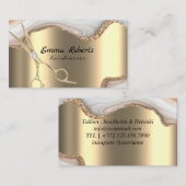 Carte De Visite Coiffeur d'argent Parties scintillant de dégradé m (Devant / Derrière)