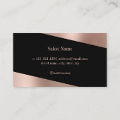 Carte De Visite Coiffeur de ciseaux noirs et or rose moderne (Dos)