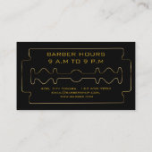 Carte De Visite Coiffeur de coiffeur de Faux d'or de lame de (Dos)