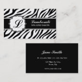 Carte De Visite Coiffeur de coiffeur d'impression de zèbre de (Devant / Derrière)