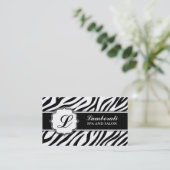 Carte De Visite Coiffeur de coiffeur d'impression de zèbre de (Debout devant)