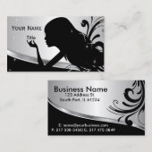 Carte De Visite Coiffeur de femme de silhouette (Devant / Derrière)