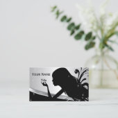 Carte De Visite Coiffeur de femme de silhouette (Debout devant)