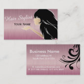 Carte De Visite Coiffeur de femme de silhouette (Devant / Derrière)