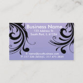 Carte De Visite Coiffeur de femme de silhouette - lavande (Dos)