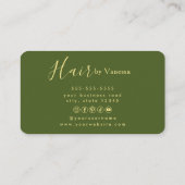 Carte De Visite Coiffeur de Luxe Coiffeur Moderne Vert mousse (Dos)