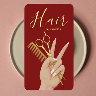 Carte De Visite Coiffeur de Luxe Coiffeur Salon de Coiffure Élégan