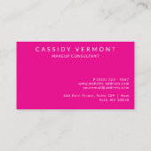 Carte De Visite Coiffeur de maquillage rose (Dos)