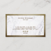 Carte De Visite Coiffeur de marbre de ciseaux Brown géométriques (Dos)