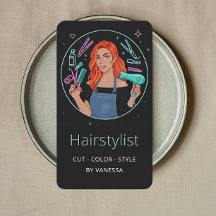 Carte De Visite Coiffeur de mode Coloriste Coiffeur Coupes de chev