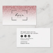Carte De Visite Coiffeur de salon de coiffure Rose Gold Parties sc (Devant / Derrière)