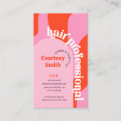 Carte De Visite Coiffeur de salon de coiffure Super rose et rouge (Devant)