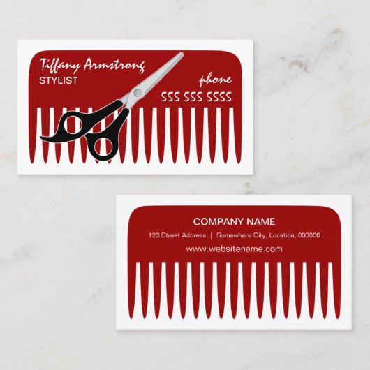 Carte De Visite Coiffeur de styliste (Devant / Derrière)