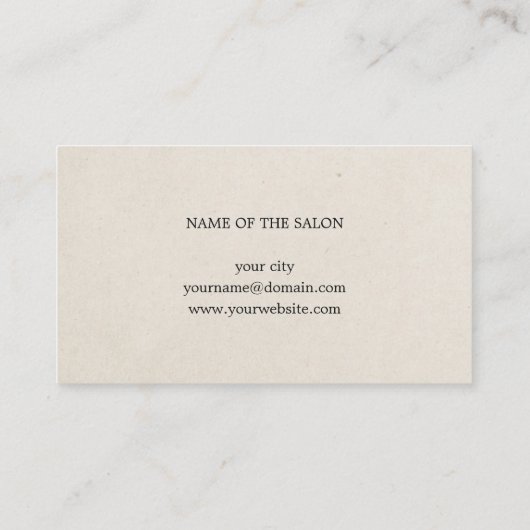 Carte De Visite Coiffeur de texture papier bleu clair minimal (Dos)