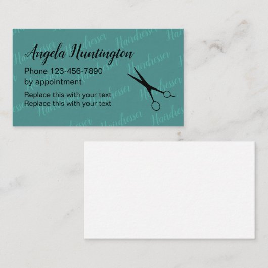 Carte De Visite Coiffeur Deisgn élégant (Devant / Derrière)