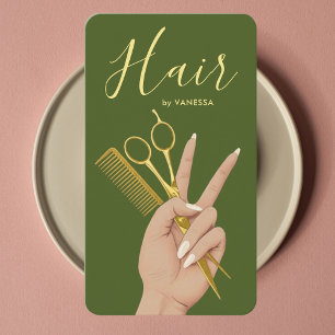 Carte De Visite Coiffeur Élégant Coiffeuse Salon de Coiffure Éléga