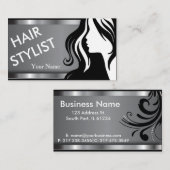 Carte De Visite Coiffeur élégant de salon de femme (Devant / Derrière)