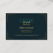 Carte De Visite Coiffeur Élégant et Raffiné - Recommandation (Dos)