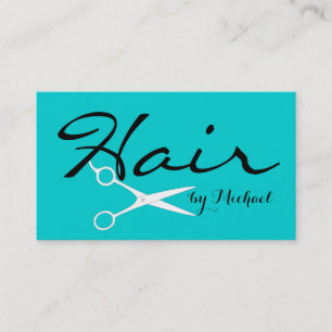 Carte De Visite Coiffeur Élégant Fond Turquoise Foncé