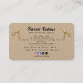 Carte De Visite Coiffeur Élégant Minimaliste (Dos)