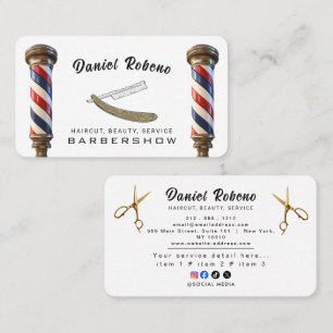 Carte De Visite Coiffeur Élégant Minimaliste
