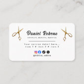 Carte De Visite Coiffeur Élégant Minimaliste (Dos)