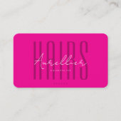 Carte De Visite Coiffeur Élégant Rose Fuchsia Profond (Devant)