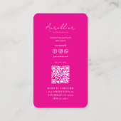 Carte De Visite Coiffeur Élégant Rose Fuchsia Profond (Dos)