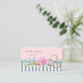 Carte De Visite Coiffeur Fleur Pastel (Debout devant)