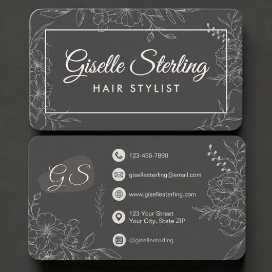 Carte De Visite Coiffeur Floral