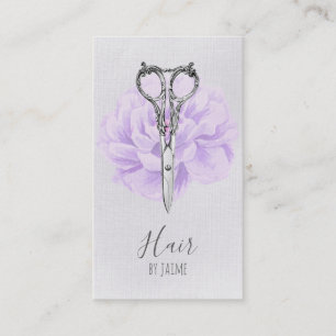 Carte De Visite coiffeur floral vintage de styliste en coiffure de
