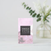 Carte De Visite Coiffeur géométrique de marbre rose de lavande (Debout devant)