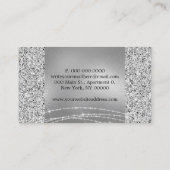 Carte De Visite Coiffeur Glitter Silver Luxury (Dos)
