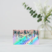 Carte De Visite Coiffeur Golen Ciseaux Rose Loyauté Holographe (Debout devant)